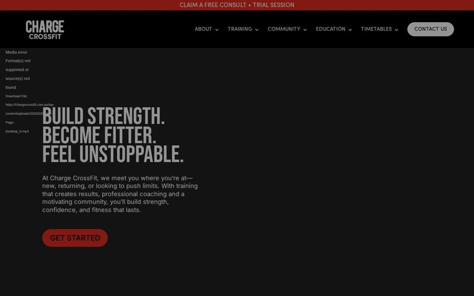 Charge CrossFit website
