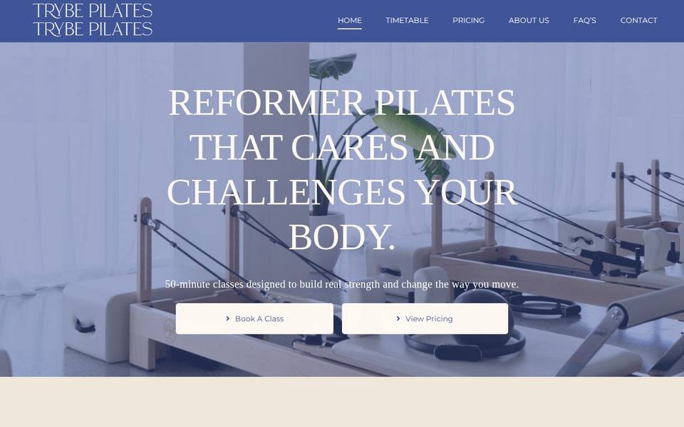Trybe Pilates website
