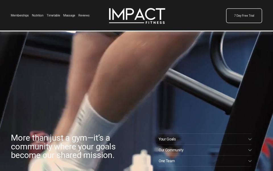 Impact Fitness Somerville website