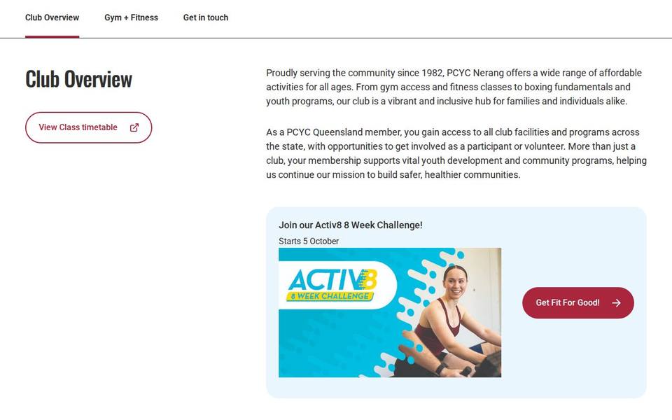 Nerang PCYC website