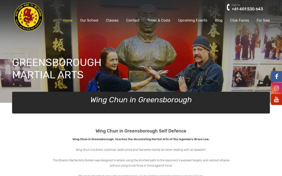 Wing Chun Kung Fu Greensborough Martial Arts website