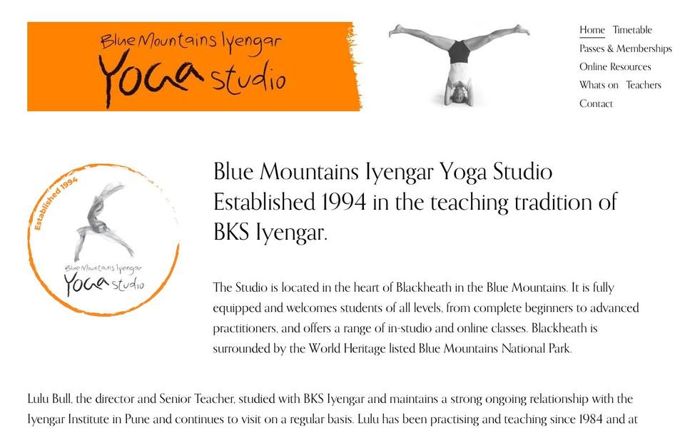 Blue Mountains Lyengar Yoga Studio website