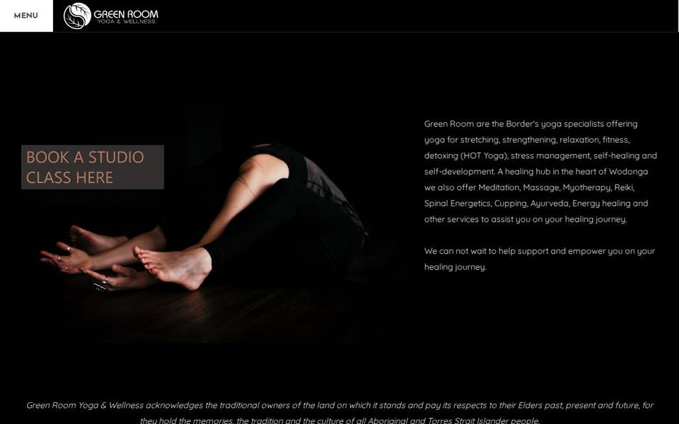 Green Room Yoga and Wellness website