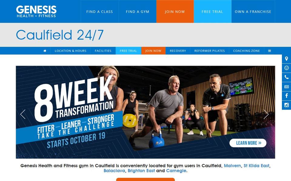 Genesis Health + Fitness Caulfield - VIC website