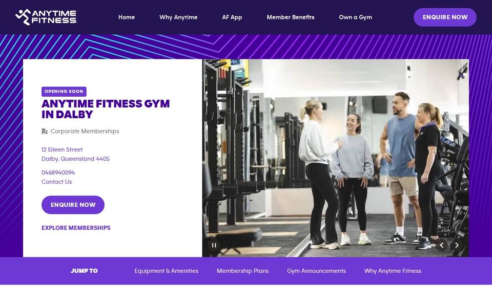 Anytime Fitness Dalby website
