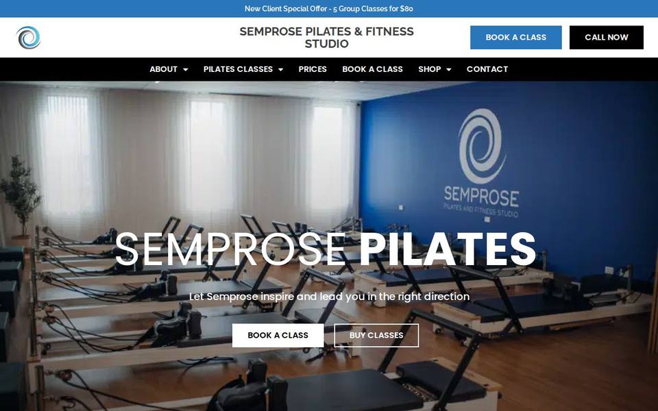 Semprose Pilates & Fitness Studio website
