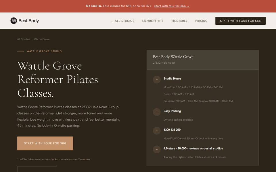 Best Body Pilates website