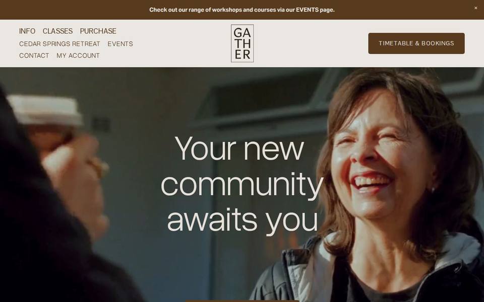 Gather Wellness Studio website