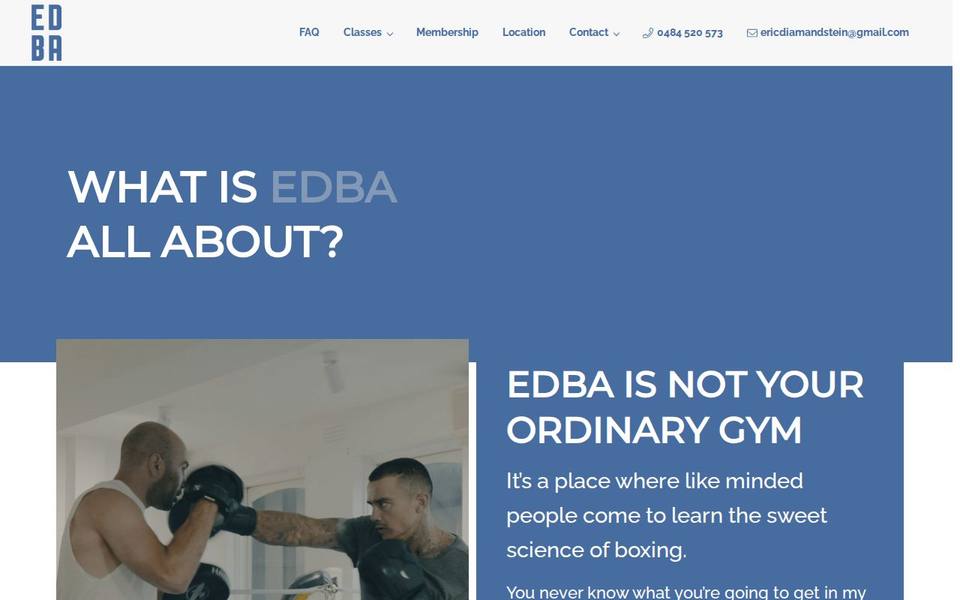 EDBA Eric Diamandstein's Boxing Academy website