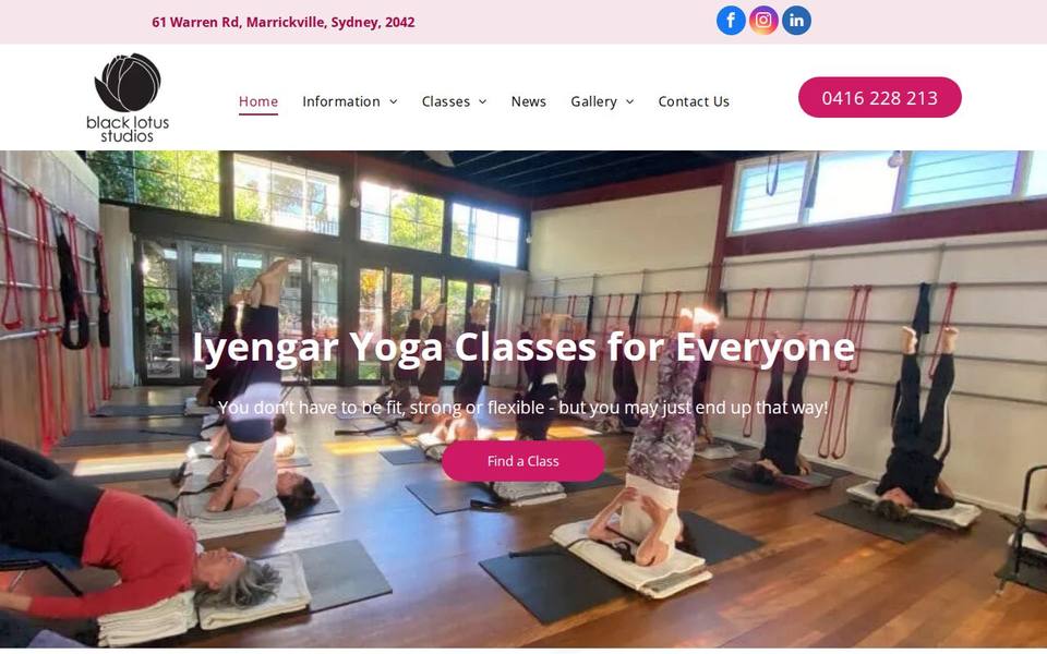 Black Lotus Yoga Studio website