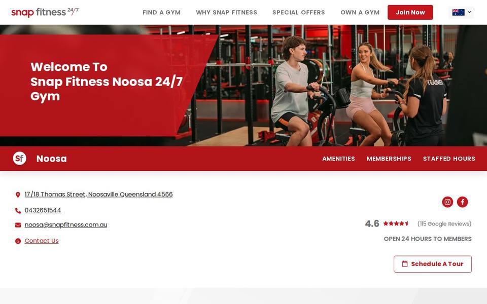 Snap Fitness Noosa website