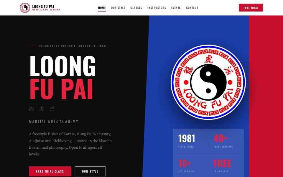 Loong Fu Pai Martial Arts Academy website