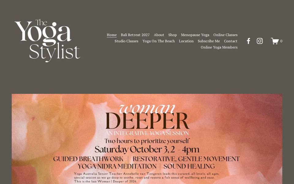 The Yoga Stylist website