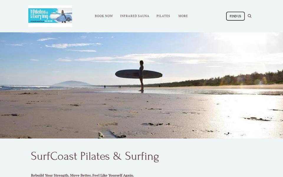 SurfCoast Gerringong Pilates and Surfing website