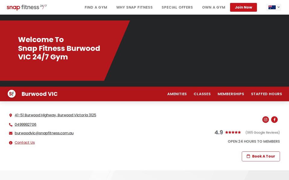 Snap Fitness Burwood website