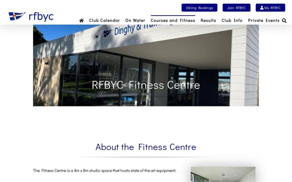 RFBYC Fitness Centre website
