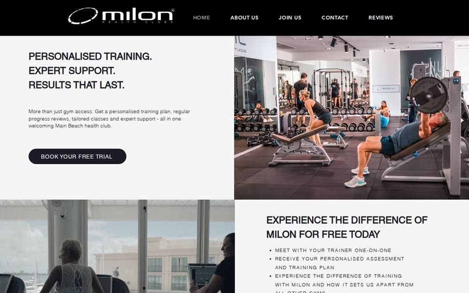 Milon Health Clubs website