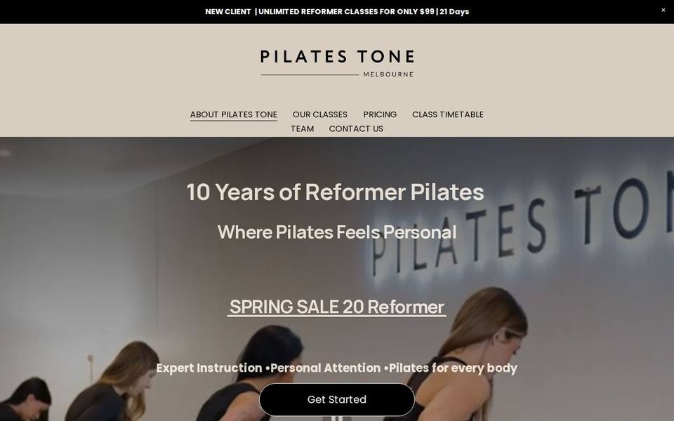 Pilates Tone website