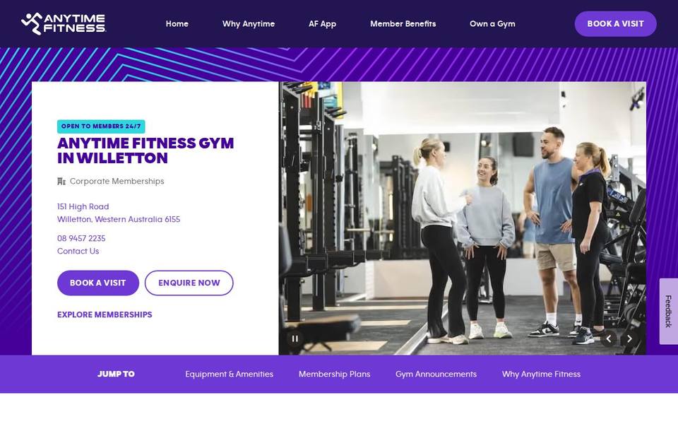 Anytime Fitness Willetton website
