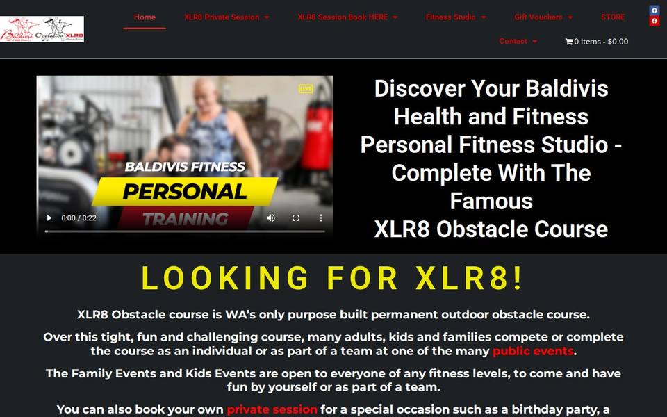 XLR8 Obstacle Course website