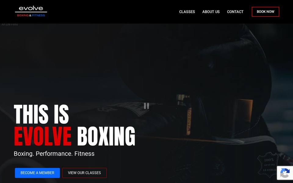 Evolve Boxing & Fitness website