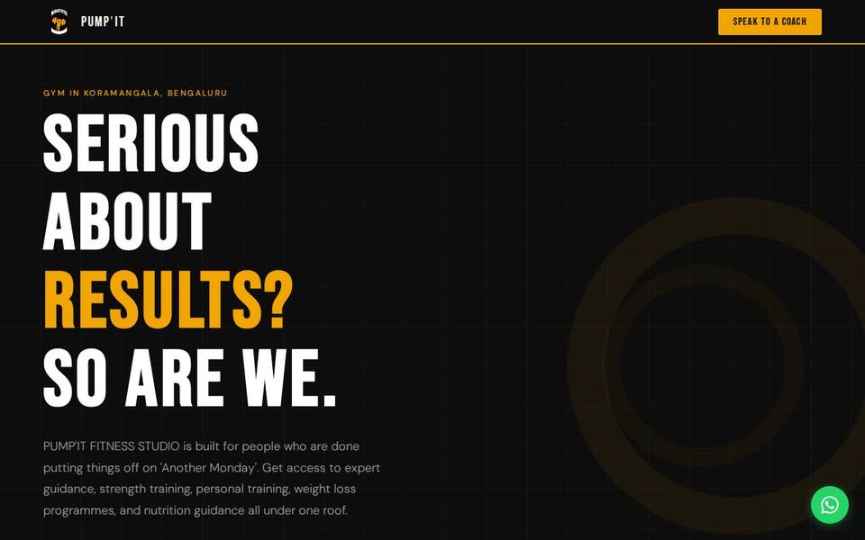Pump It Fitness website