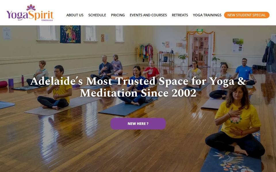 Yoga Spirit Studios website