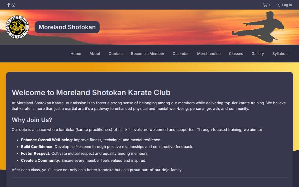 Moreland Shotokan Karate website
