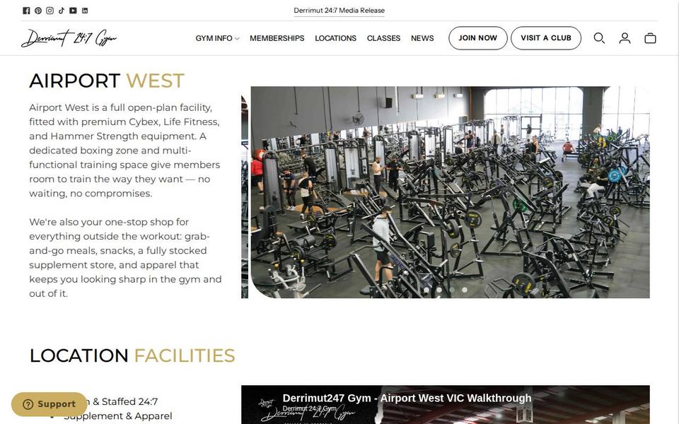 Derrimut 24:7 Gym Airport West website