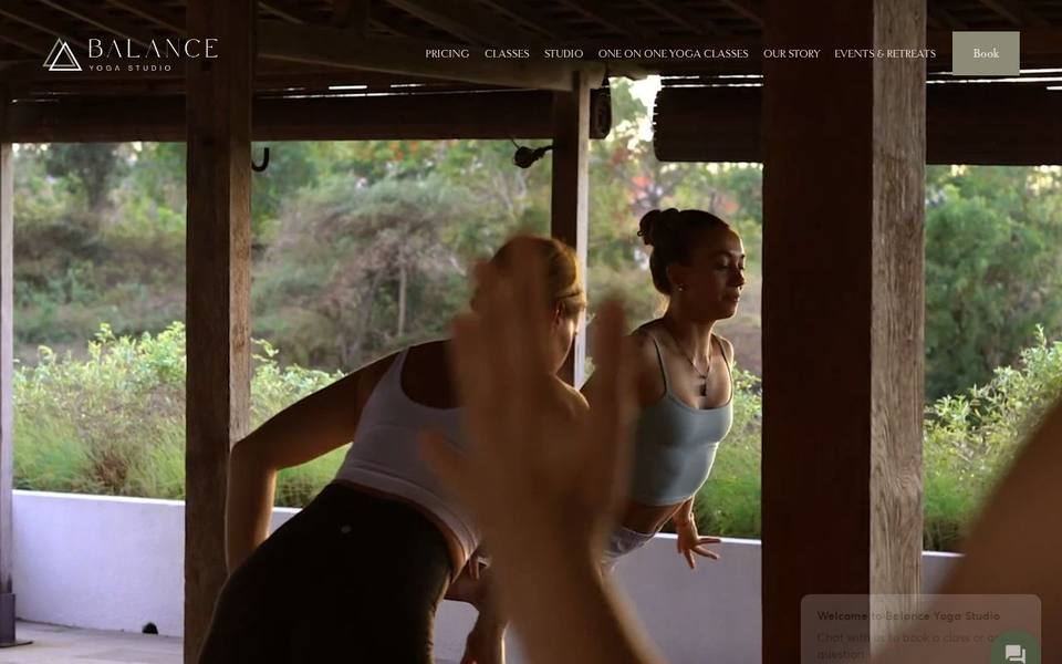 Balance Yoga Studio website