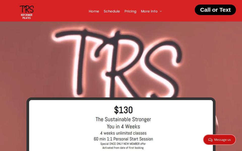 Two Red Springs Pilates website