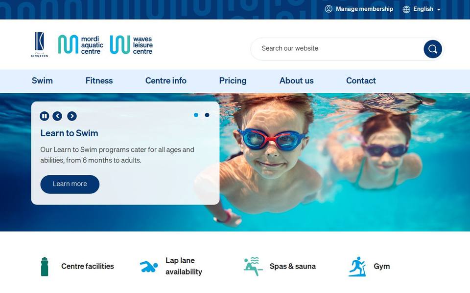 Waves Leisure Centre website