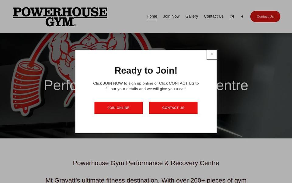 Powerhouse Gym Performance & Recovery Centre website
