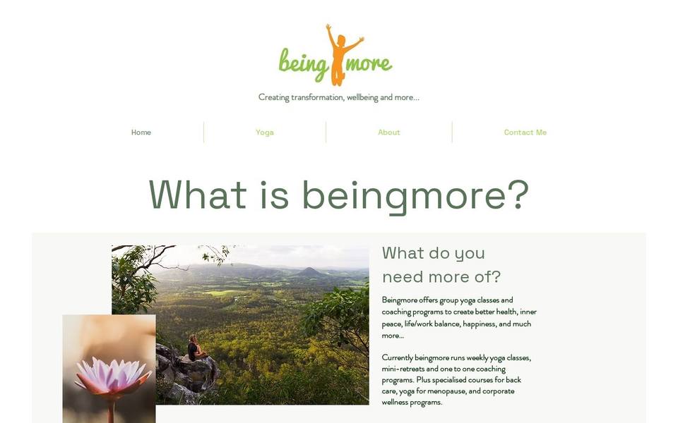 Beingmore Yoga website