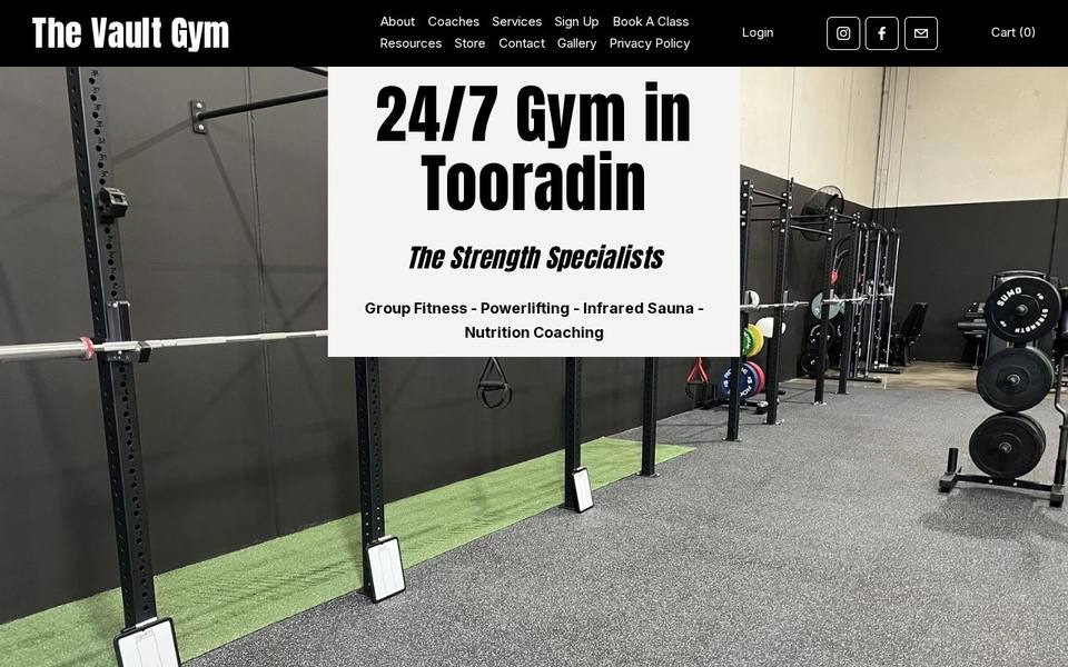 The Vault Gym website