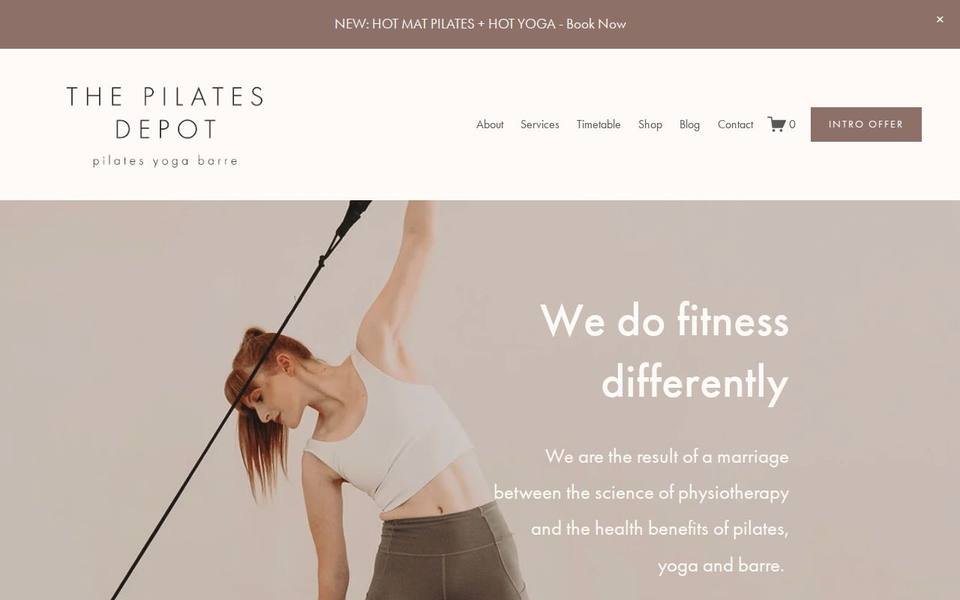 The Pilates Depot website