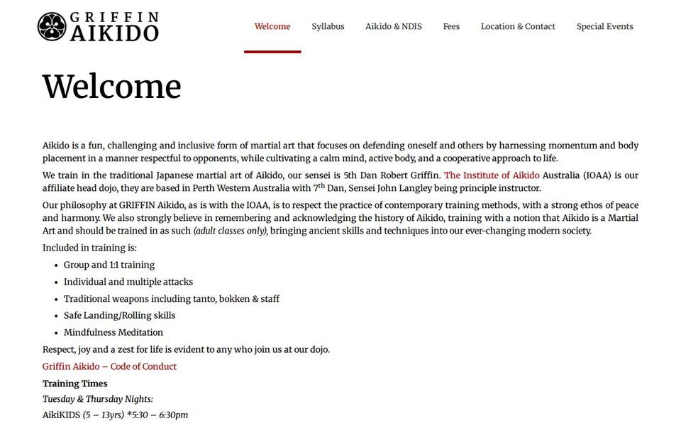 Griffin Aikido website