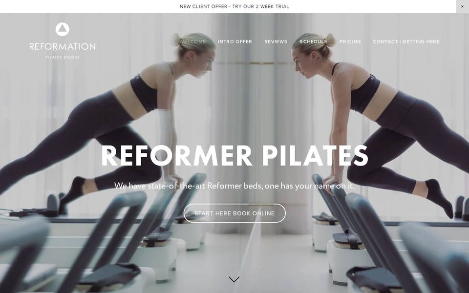 Reformation Pilates website
