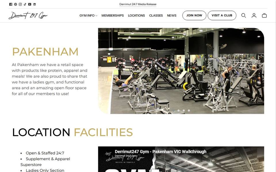 Derrimut 24:7 Gym Pakenham website