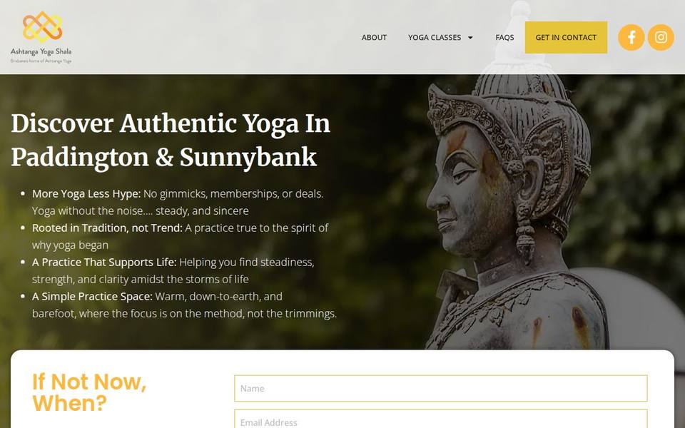 Ashtanga Yoga Shala website