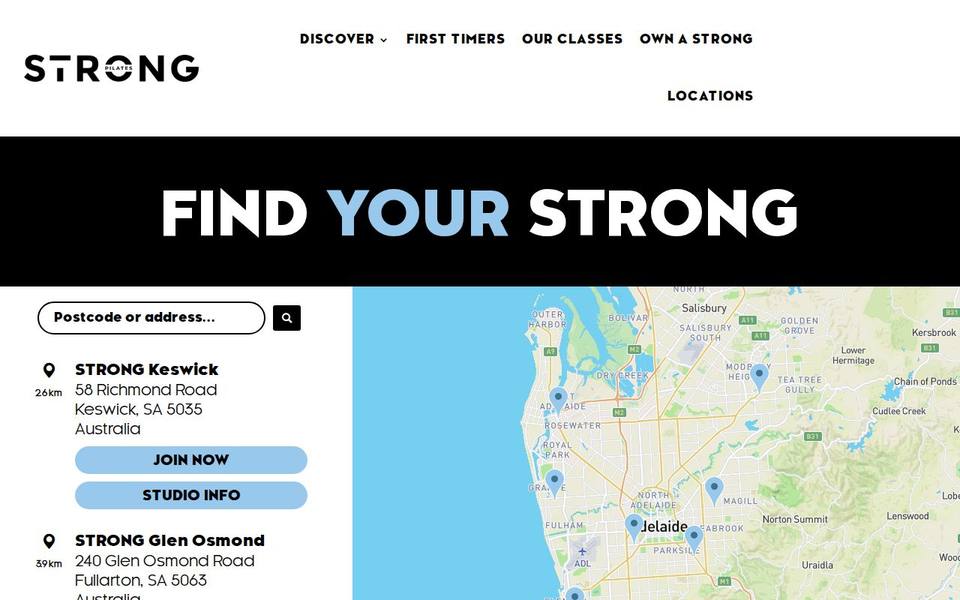 STRONG Pilates Braddon website