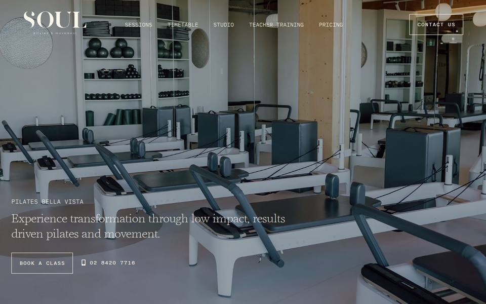 SOHL Studio Pilates & Movement website