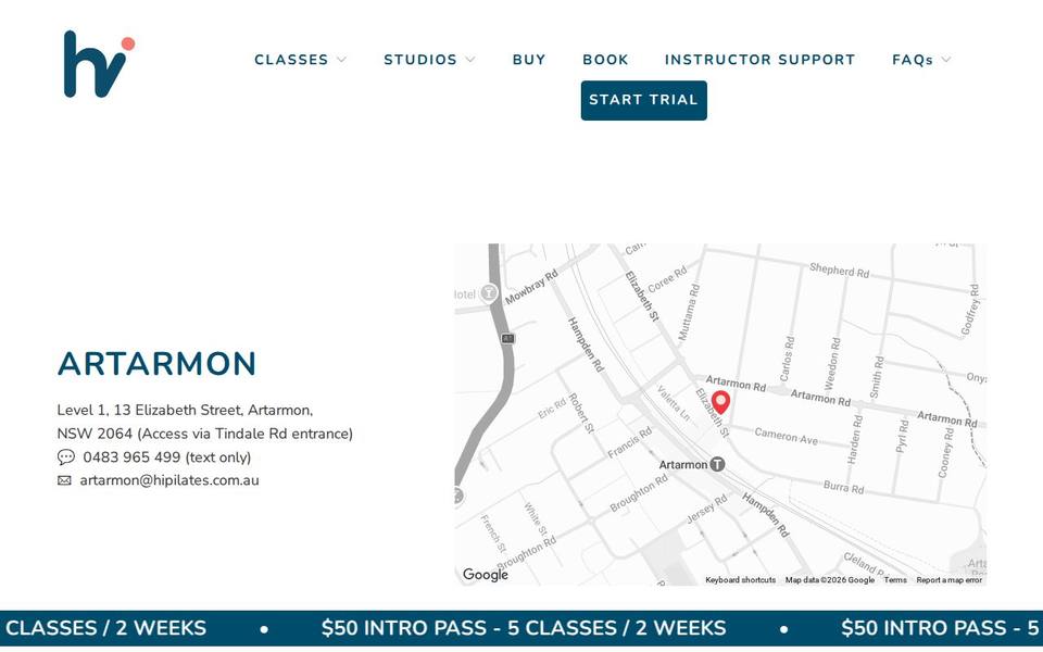 Hi Pilates website