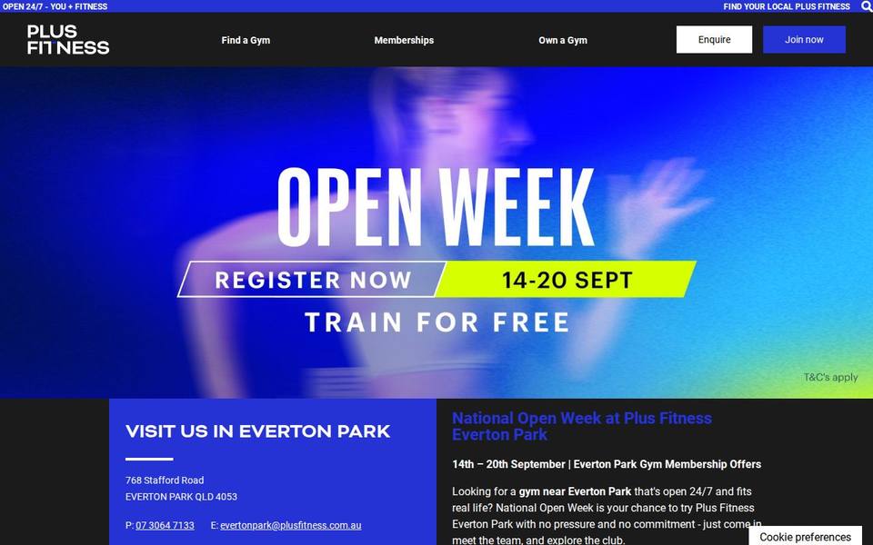 Plus Fitness Everton Park website