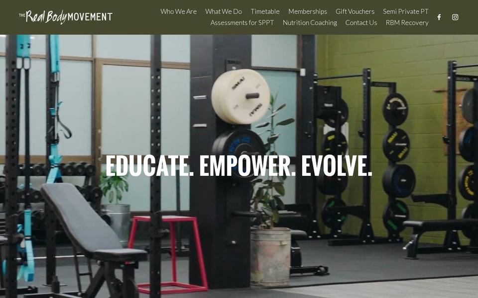 The Real Body Movement website