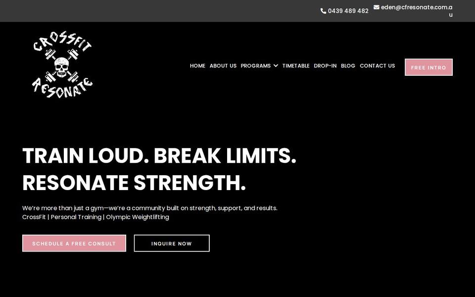 CrossFit Resonate website