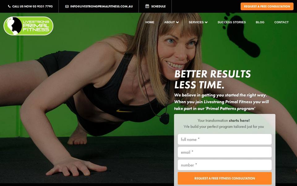 Livestrong Primal Fitness website