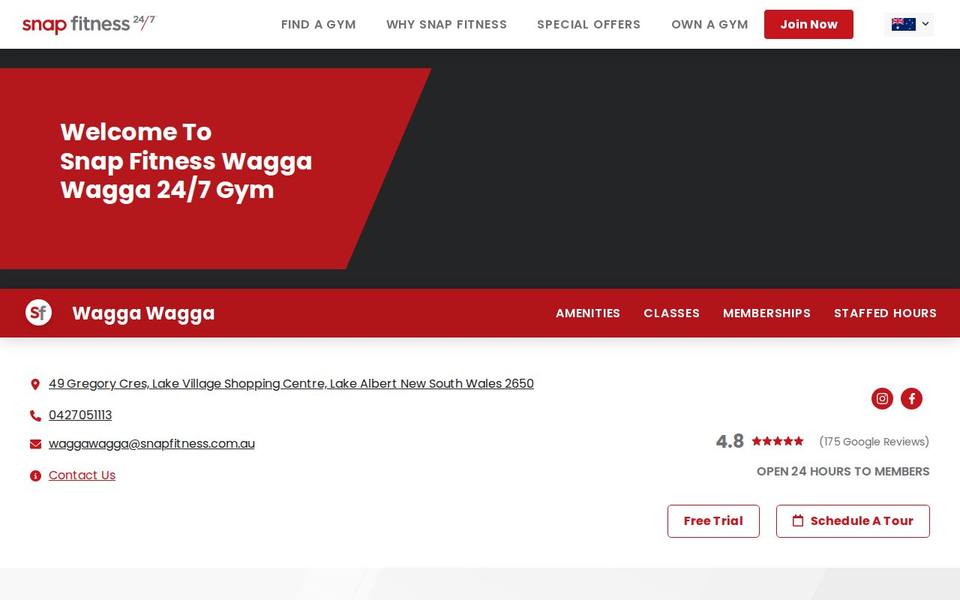 Snap Fitness Wagga Wagga website
