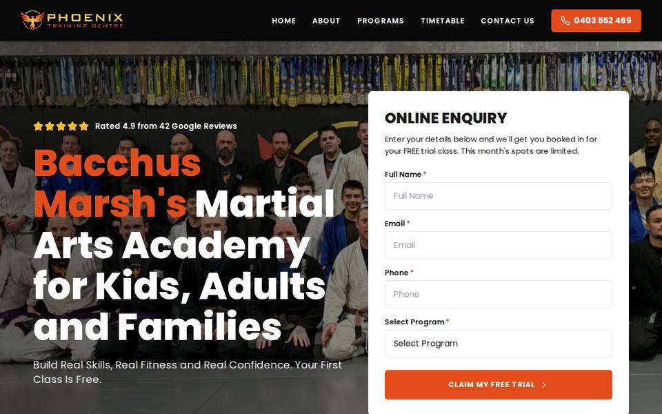 Phoenix Training Centre website
