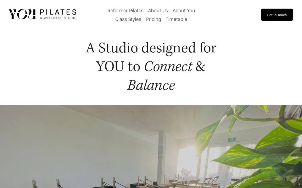 YOU Pilates and Wellness website